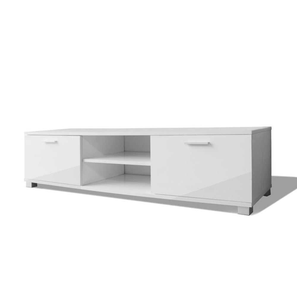 TV-Schrank Hochglanz-Weiß 140x40,5x35 cm Stilecasa