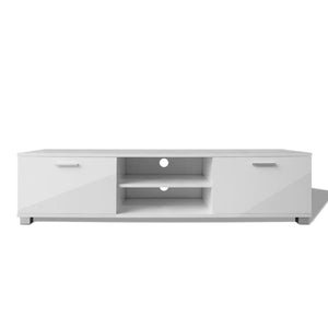 TV-Schrank Hochglanz-Weiß 140x40,5x35 cm Stilecasa