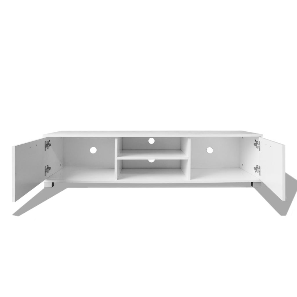 TV-Schrank Hochglanz-Weiß 140x40,5x35 cm Stilecasa