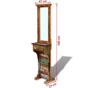 vidaXL Garderobenspiegel Altholz 47x23x180 cm