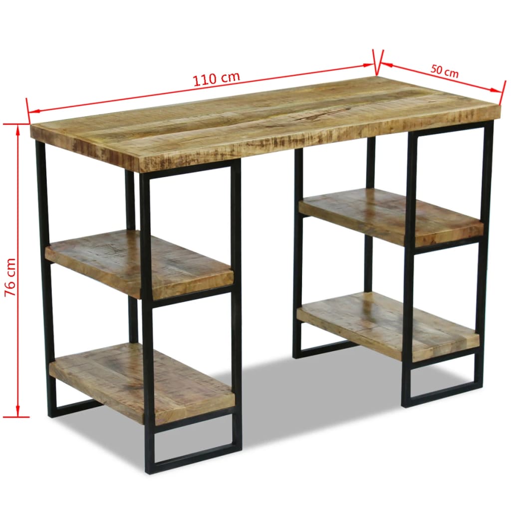 vidaXL Büroschreibtisch Mangoholz 110×50×76 cm