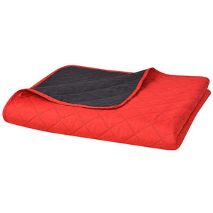 vidaXL Gesteppte Wende-Tagesdecke Rot and Schwarz 170x210 cm