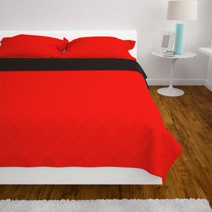 vidaXL Gesteppte Wende-Tagesdecke Rot and Schwarz 230x260 cm