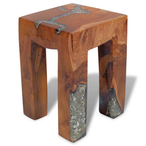 Hocker Massivholz Teak und Harz Stilecasa