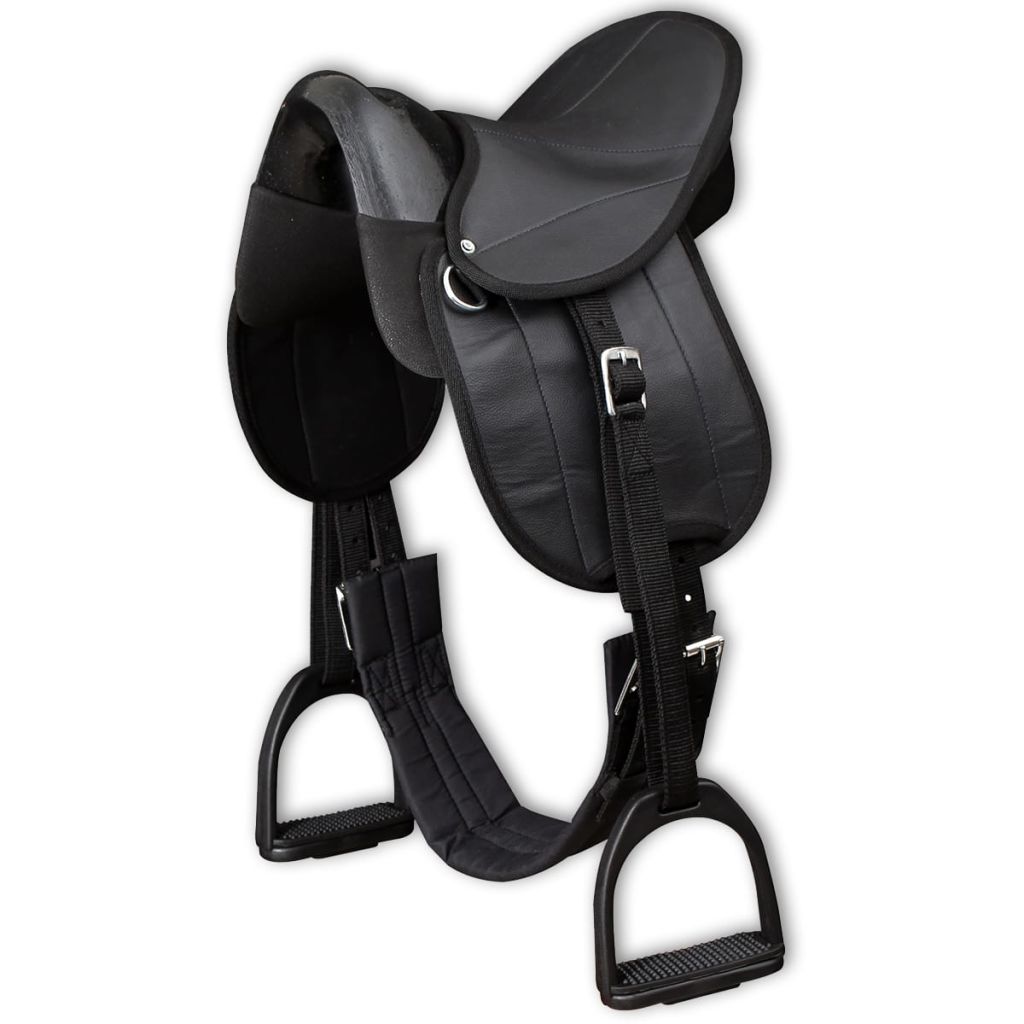 vidaXL Pony-Sattel-Set 10" Schwarz