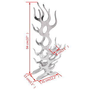 vidaXL Weinregal Flammenform Aluminium Silber 9 Flaschen