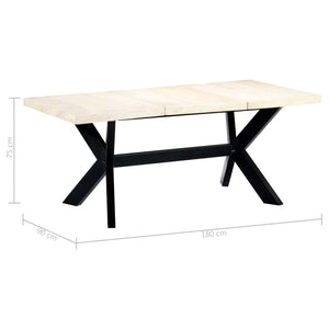 vidaXL Esstisch Weiß 180 x 90 x 75 cm Massivholz Mango