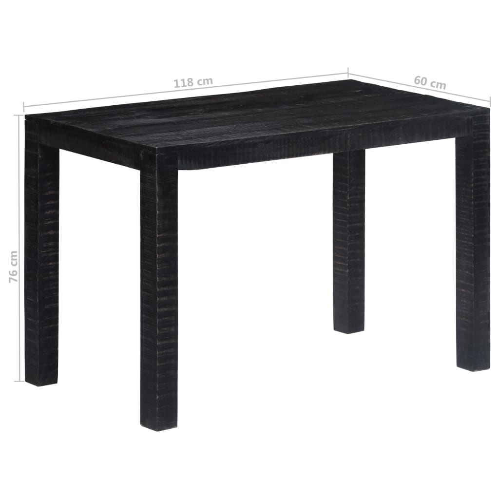 Esstisch Schwarz 118×60×76 cm Massivholz Mango