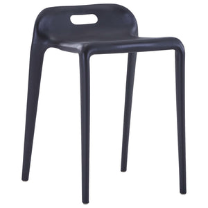 Stapelbare Hocker 4 Stk. Schwarz Kunststoff Stilecasa