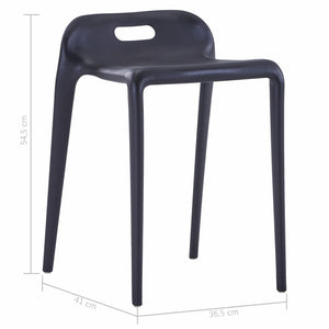 Stapelbare Hocker 4 Stk. Schwarz Kunststoff Stilecasa