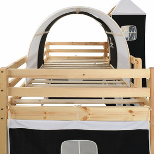 vidaXL Kinderhochbett-Rahmen mit Rutsche & Leiter Kiefernholz 97x208cm