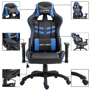 vidaXL Gaming-Stuhl Blau Kunstleder