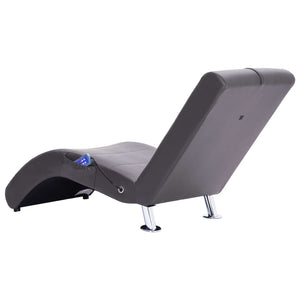 vidaXL Massage Chaiselongue mit Kissen Grau Kunstleder