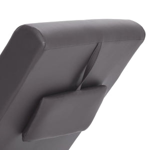 vidaXL Massage Chaiselongue mit Kissen Grau Kunstleder