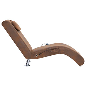 Massage Chaiselongue mit Kissen Braun Wildleder-Optik Stilecasa