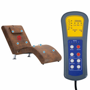 Massage Chaiselongue mit Kissen Braun Wildleder-Optik Stilecasa