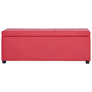 vidaXL Bank mit Staufach 116 cm Rot Kunstleder