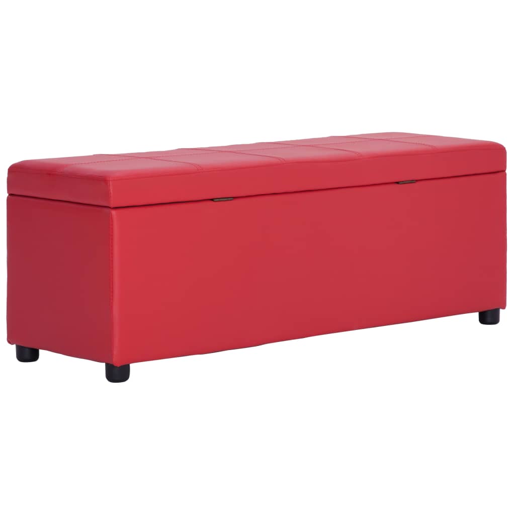 vidaXL Bank mit Staufach 116 cm Rot Kunstleder