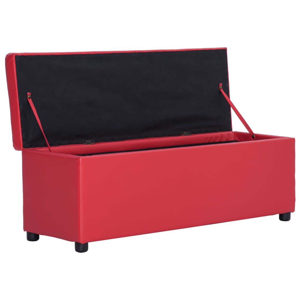 vidaXL Bank mit Staufach 116 cm Rot Kunstleder