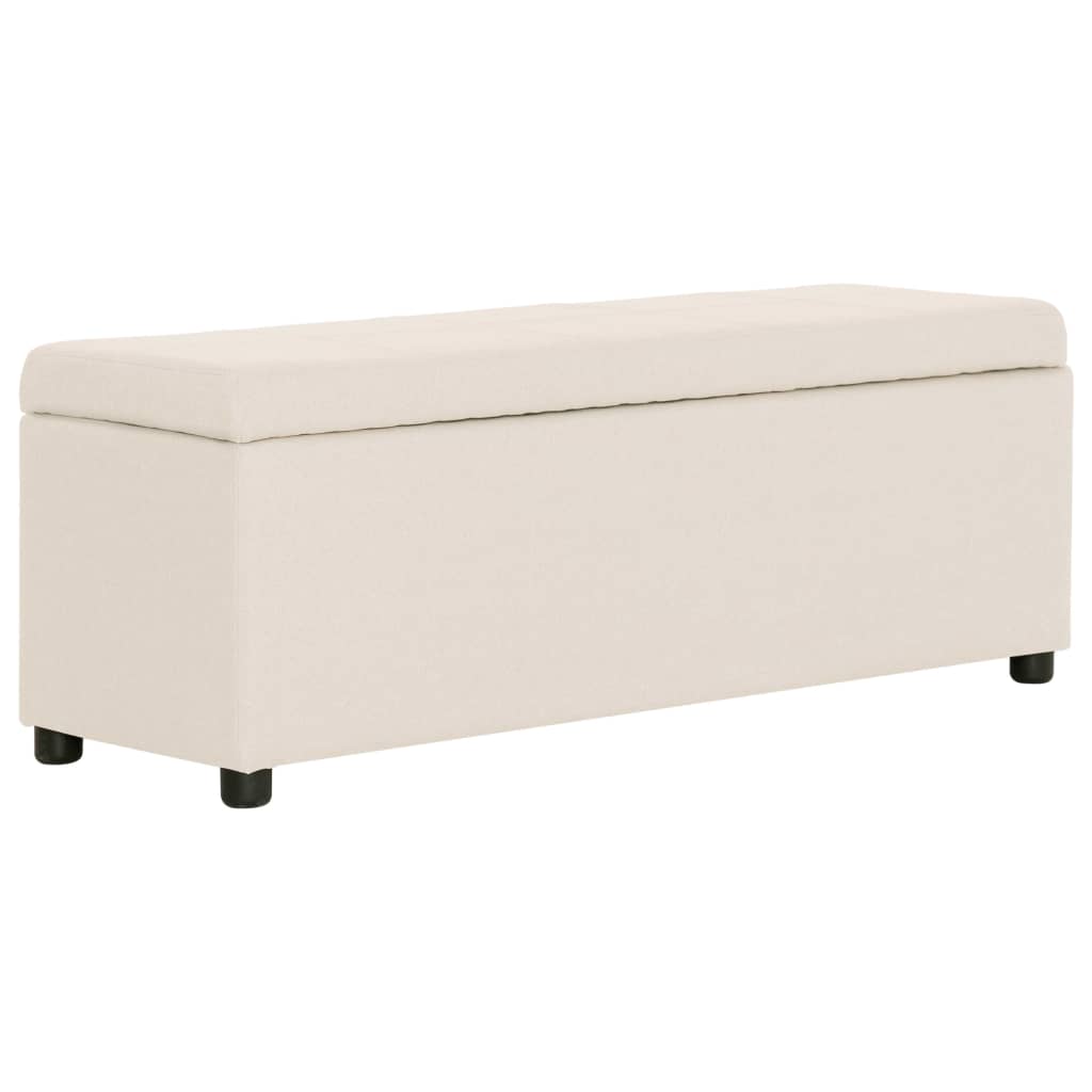 vidaXL Bank mit Staufach 116 cm Creme Polyester