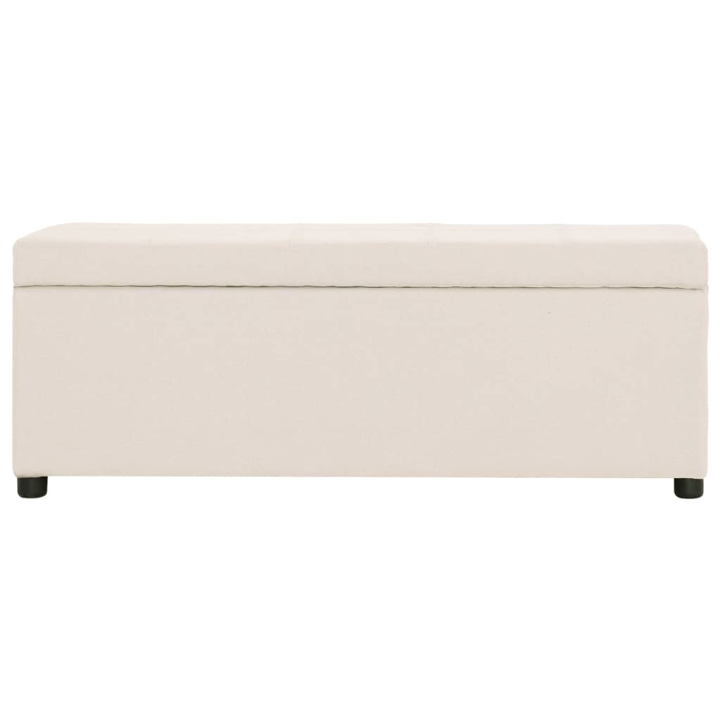 vidaXL Bank mit Staufach 116 cm Creme Polyester