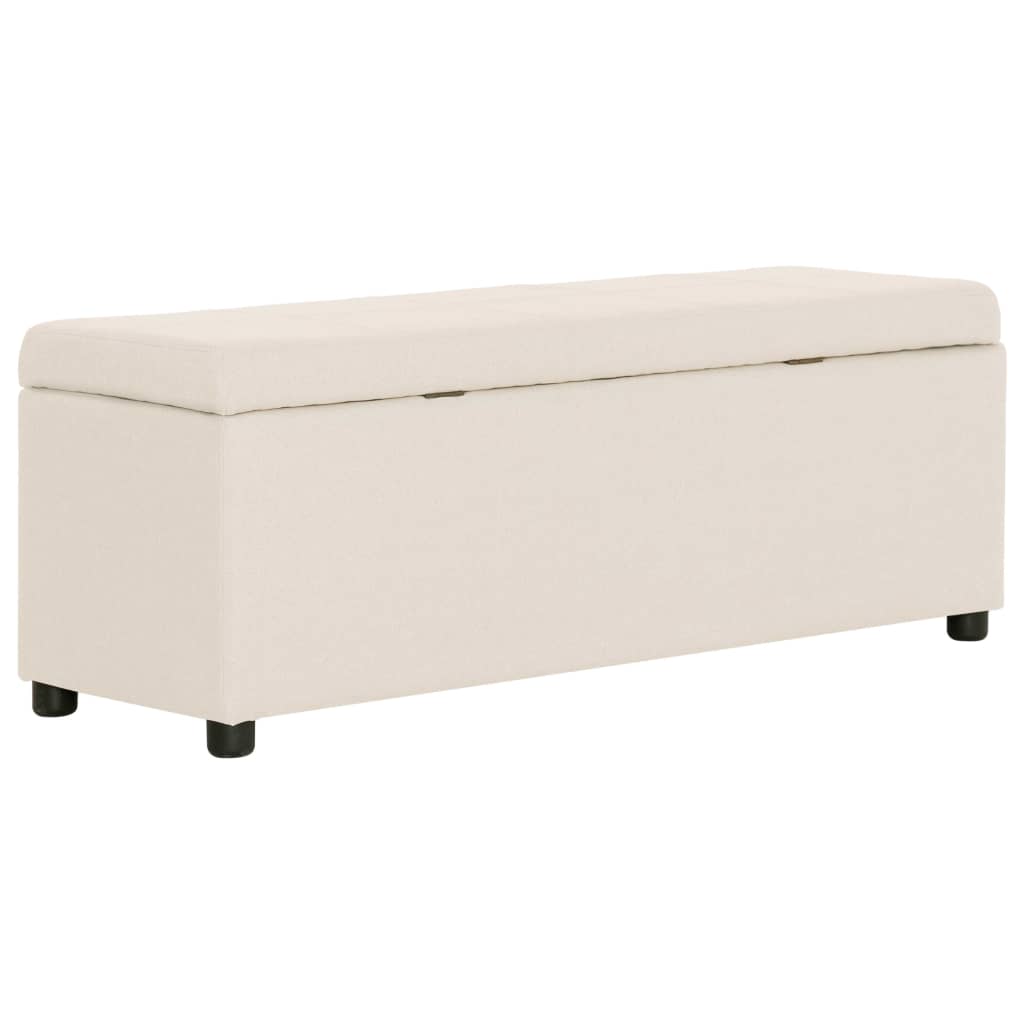 vidaXL Bank mit Staufach 116 cm Creme Polyester