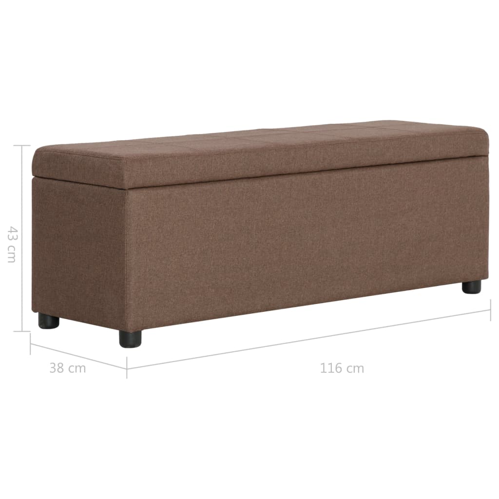 vidaXL Bank mit Staufach 116 cm Braun Polyester