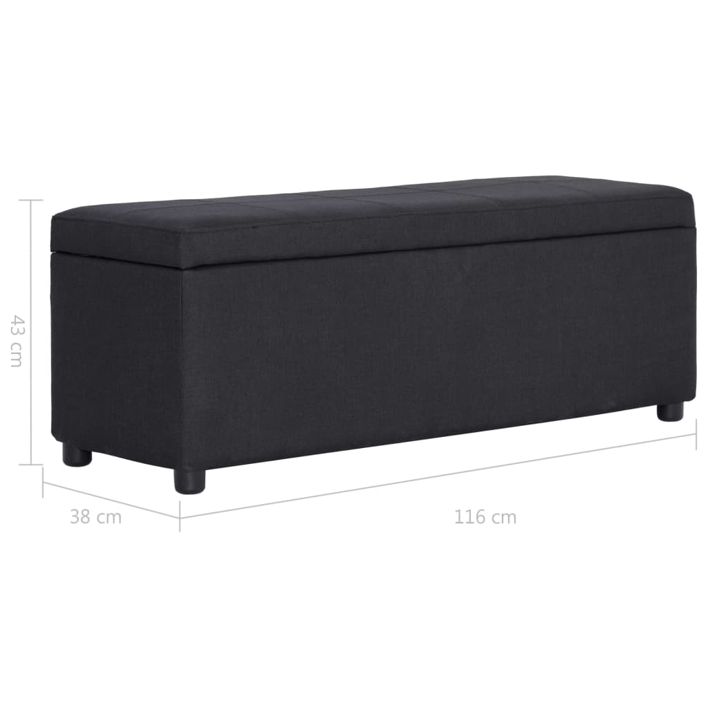 Bank mit Staufach 116 cm Schwarz Polyester Stilecasa