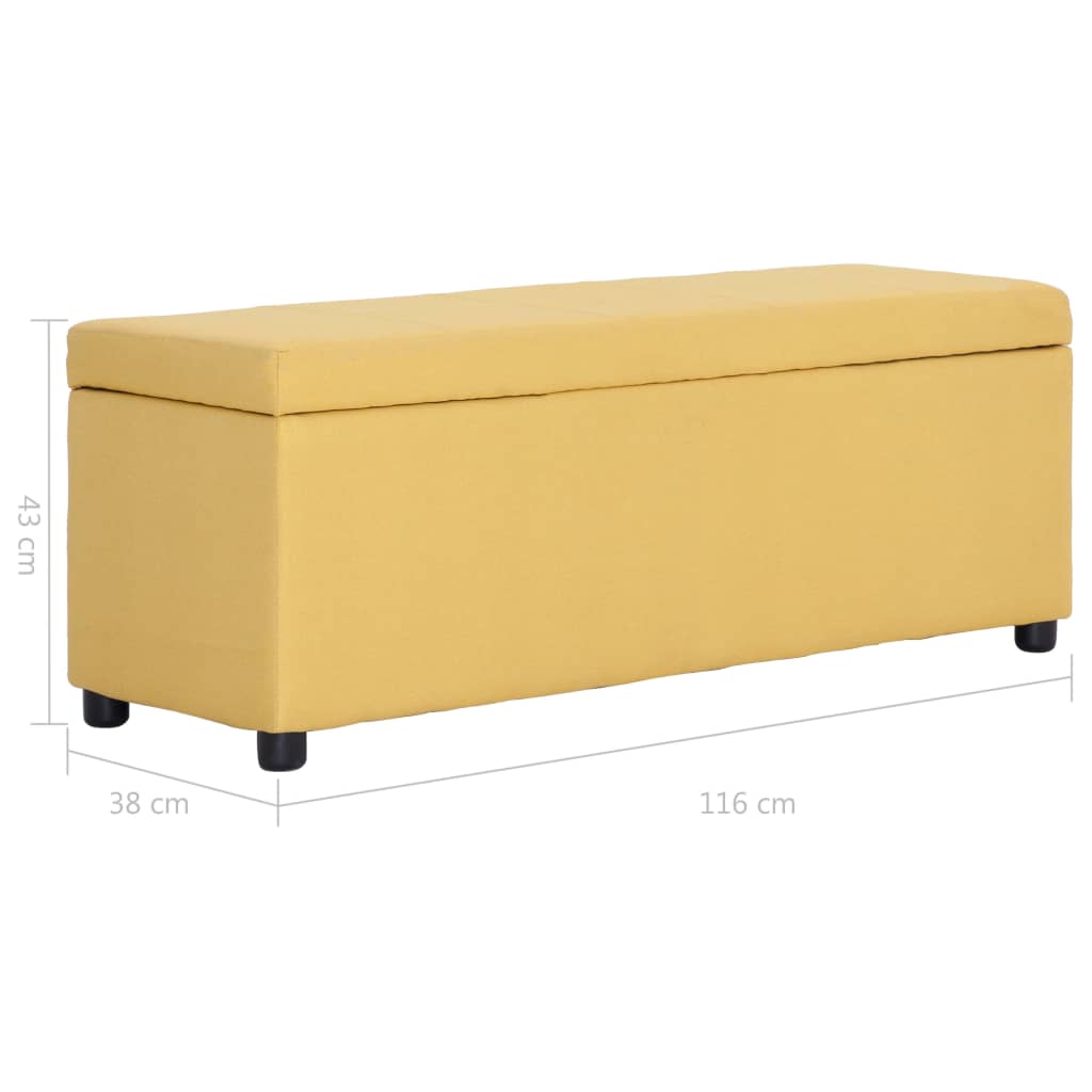 vidaXL Bank mit Staufach 116 cm Gelb Polyester