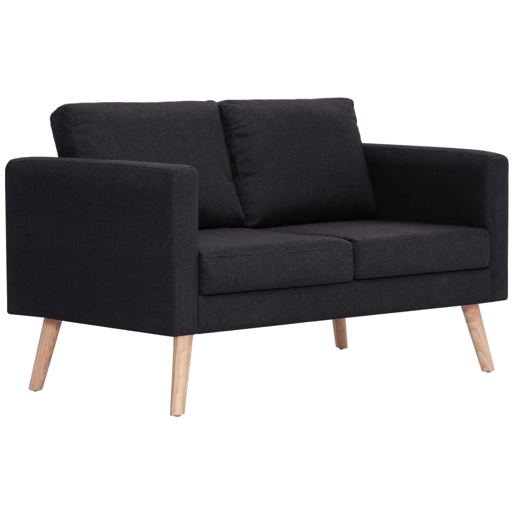 vidaXL 2-Sitzer-Sofa Stoff Schwarz