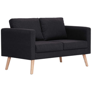 vidaXL 2-Sitzer-Sofa Stoff Schwarz