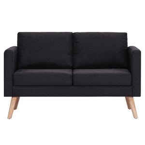 vidaXL 2-Sitzer-Sofa Stoff Schwarz