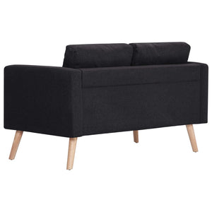 vidaXL 2-Sitzer-Sofa Stoff Schwarz