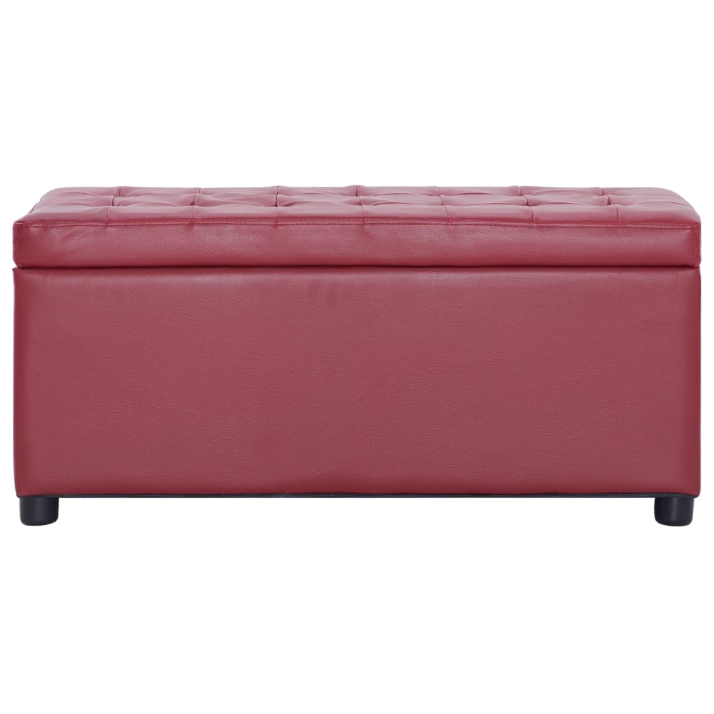 vidaXL Ottoman mit Stauraum 87,5 cm Weinrot Kunstleder