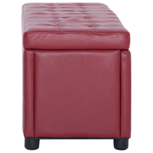 vidaXL Ottoman mit Stauraum 87,5 cm Weinrot Kunstleder