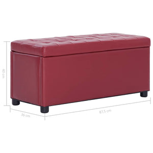 vidaXL Ottoman mit Stauraum 87,5 cm Weinrot Kunstleder