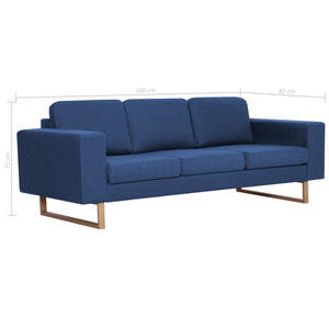 vidaXL 3-Sitzer-Sofa Stoff Blau