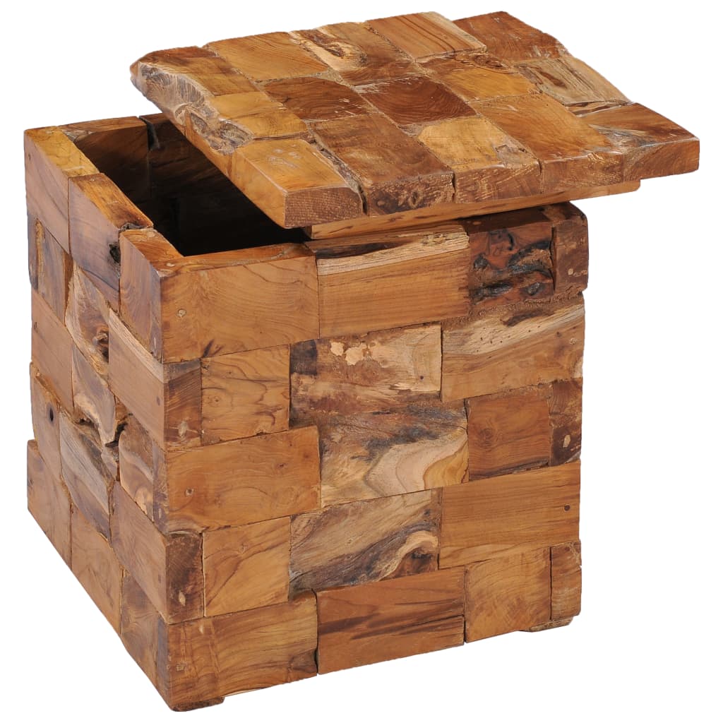 Hocker mit Stauraum Massivholz Teak Stilecasa