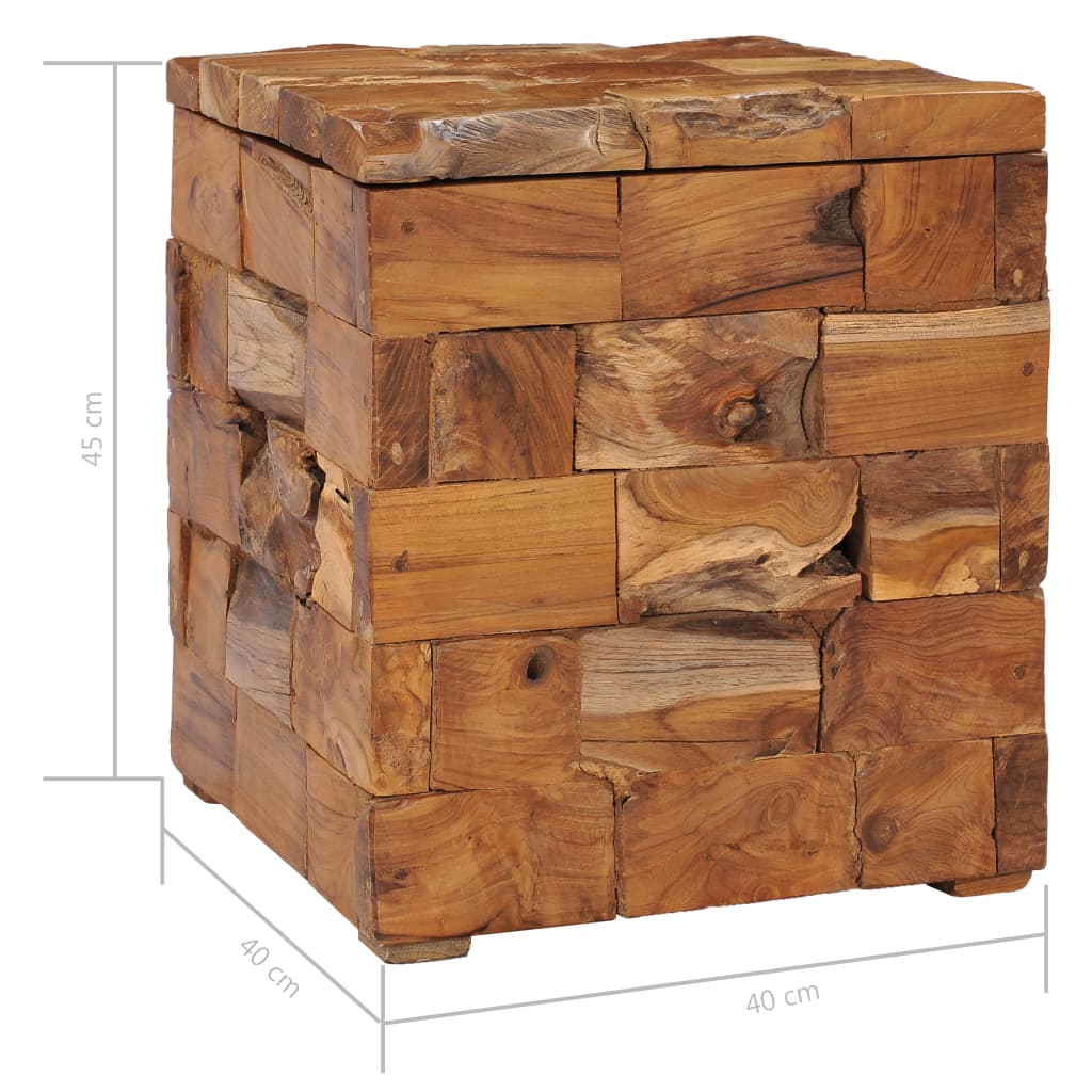 Hocker mit Stauraum Massivholz Teak Stilecasa