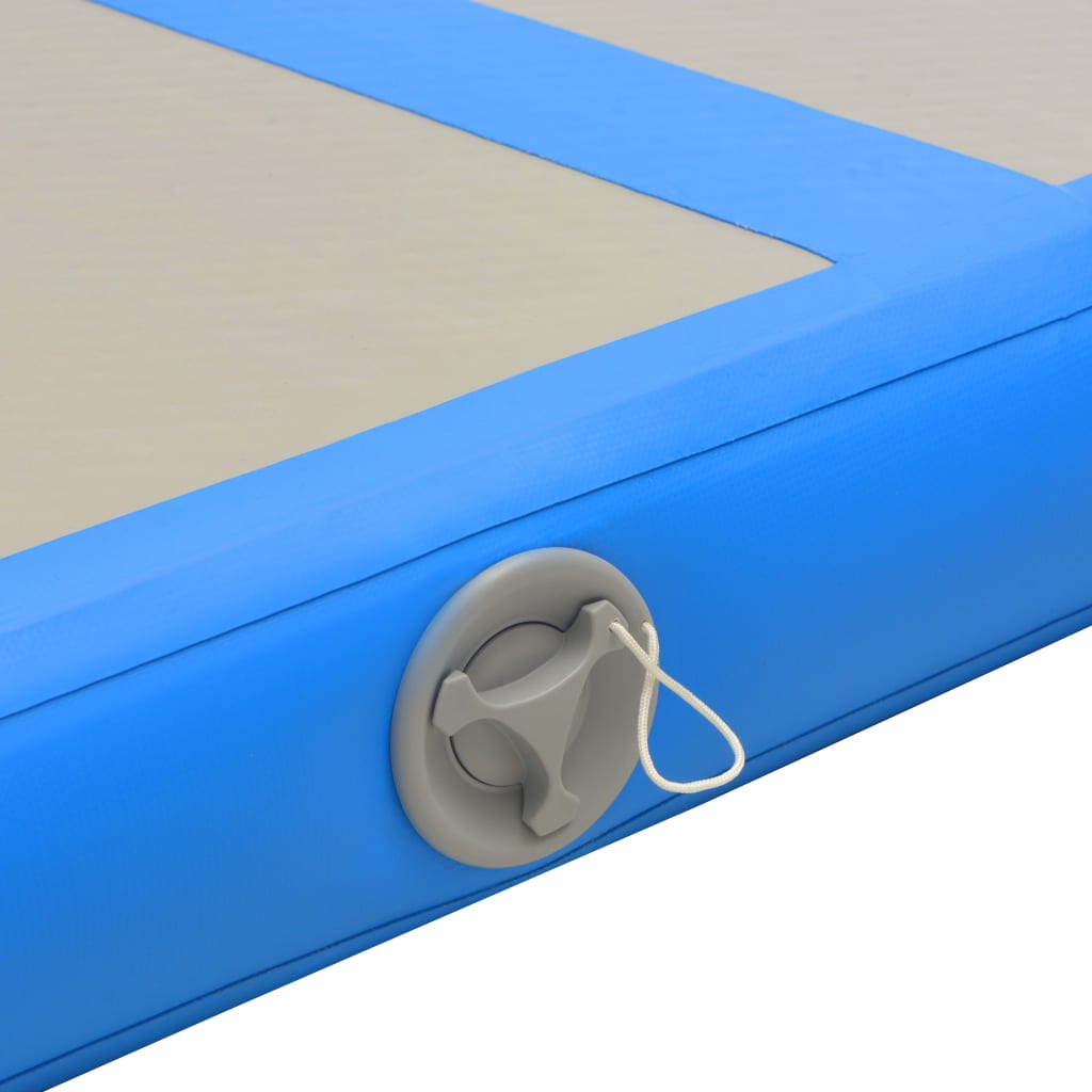 Aufblasbare Gymnastikmatte mit Pumpe 300x100x10 cm PVC Blau