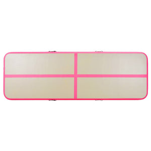 Aufblasbare Gymnastikmatte mit Pumpe 600x100x10 cm PVC Rosa