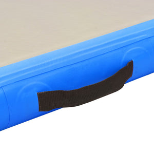 Aufblasbare Gymnastikmatte mit Pumpe 600x100x10 cm PVC Blau