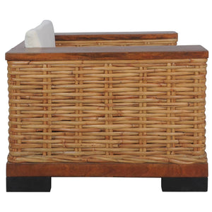 Sessel mit Kissen Braun Natur Rattan Stilecasa