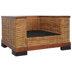 Sessel mit Kissen Braun Natur Rattan Stilecasa