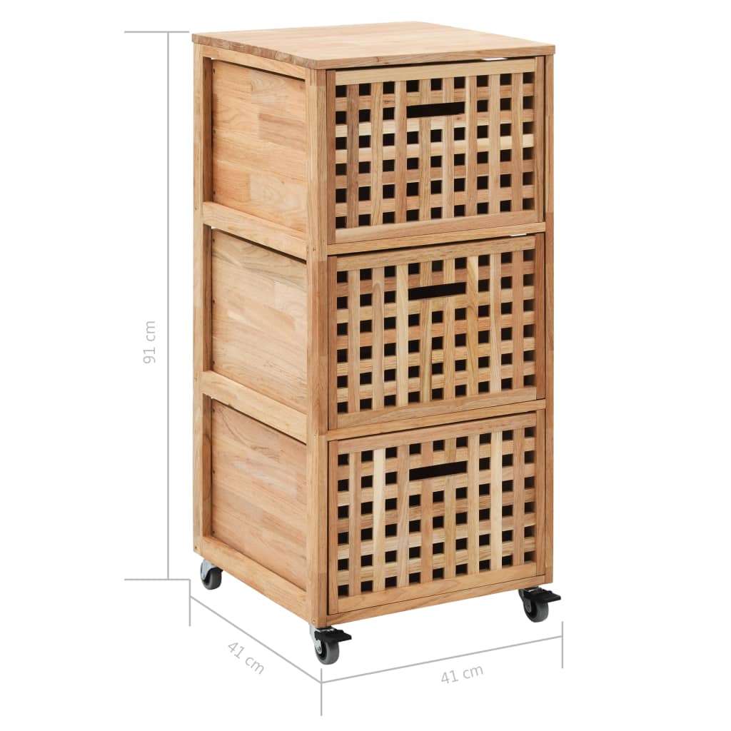 Badschrank 41x41x91 cm Massivholz Walnuss Stilecasa