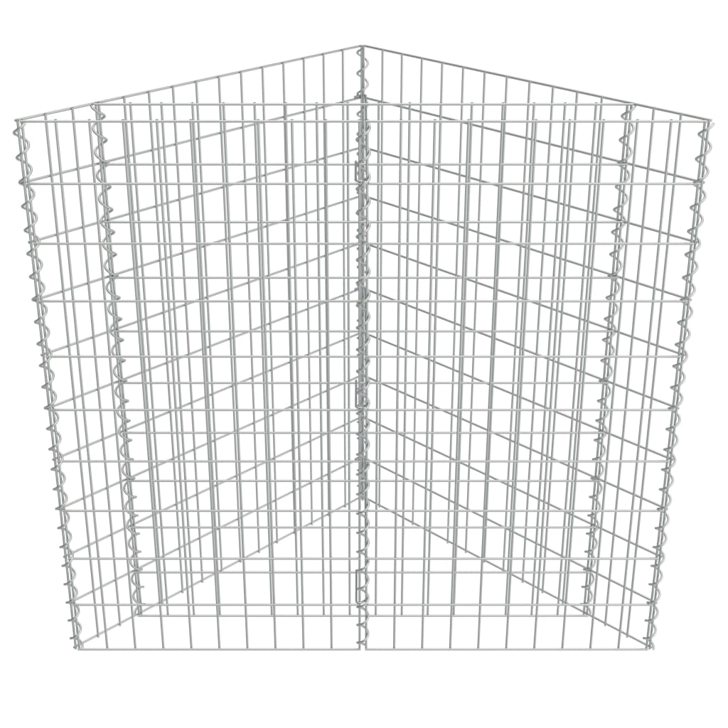 Gabionen-Hochbeet Verzinkter Stahl 75×75×50 cm