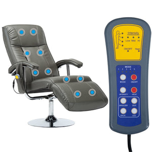 vidaXL Massagesessel Grau Kunstleder