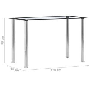 Esstisch Schwarz und Transparent 120 x 60 x 75 cm Hartglas Stilecasa