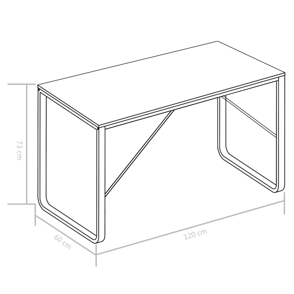 Computertisch Schwarz und Eiche 120x60x73 cm Stilecasa