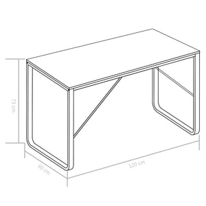 Computertisch Schwarz und Eiche 120x60x73 cm Stilecasa